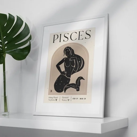 Pisces Zodiac Sign Wall Art Print Poster Unframed - Picture 3 of 5